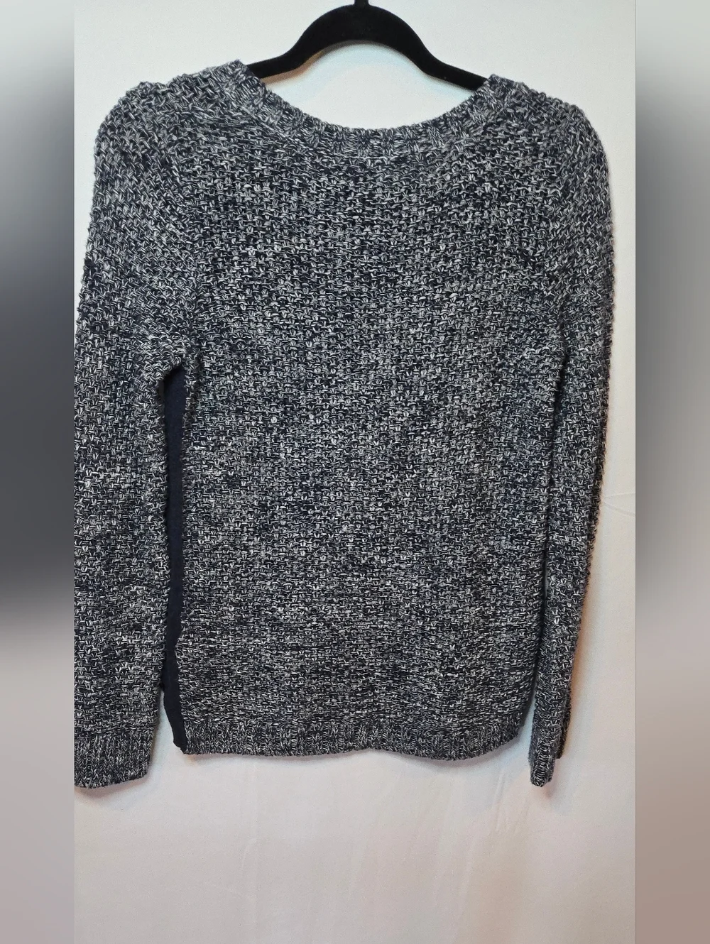 Margaret O'leary Women’s Small Cotton Marled Crewneck Sweater Navy White
